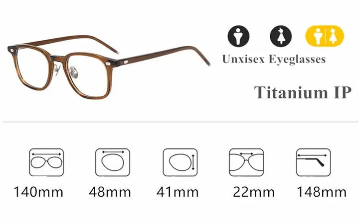 Aimee H616003 Unisex Wide Fit Full Rim Acetate Square Frames FuzWeb