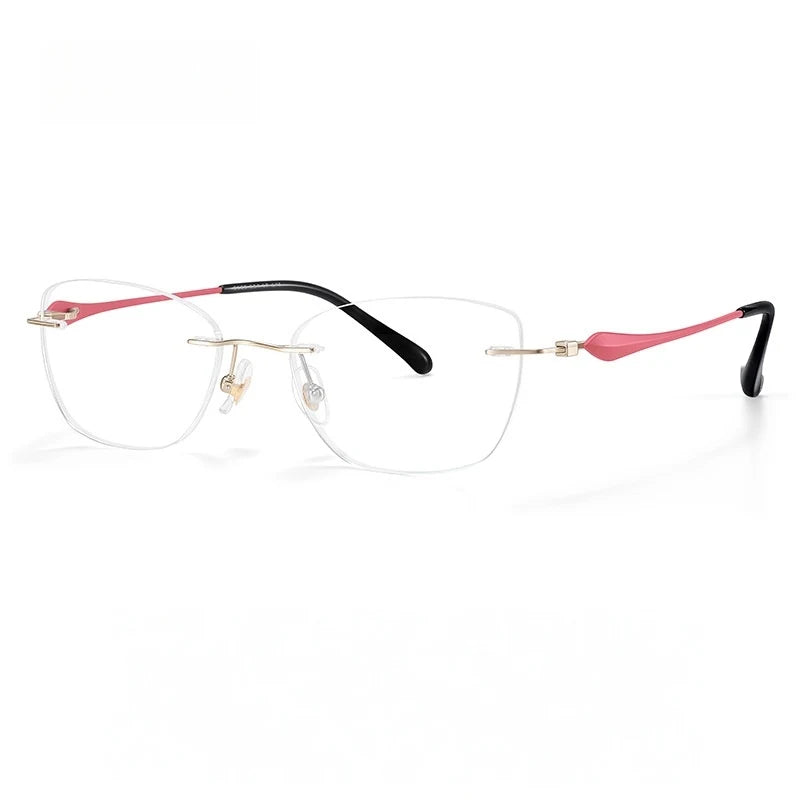 Yimaruili Unisex Rimless Cat-Eye Pure Titanium Eyeglasses Z6163 — view 5 | Yimaruili at FuzWeb