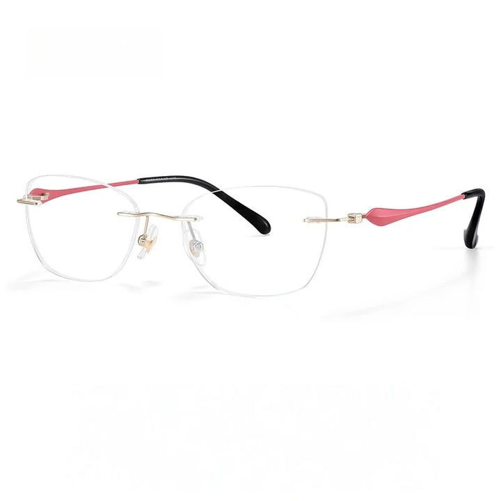 Yimaruili Unisex Rimless Cat-Eye Pure Titanium Eyeglasses Z6163 — view 5 | Yimaruili at FuzWeb