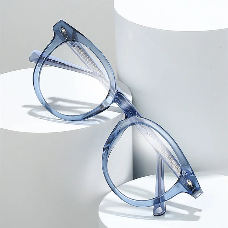 Kocolior Unisex Full Rim Round Tr 90 Photochromic Reading Glasses 28020