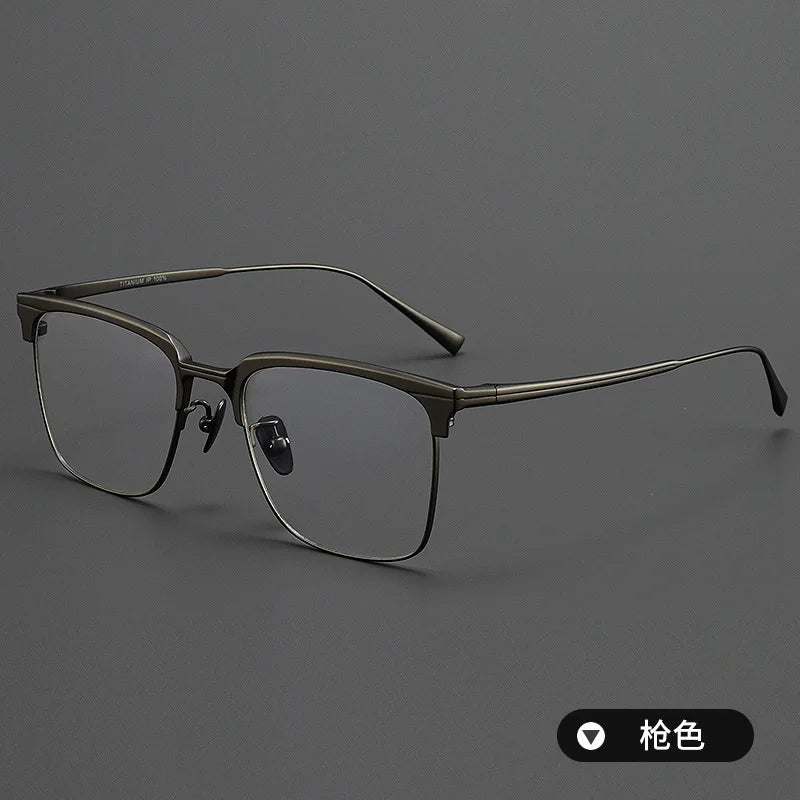 Zirosat Men's Full Rim Square Titanium Acetate Eyeglasses 190531
