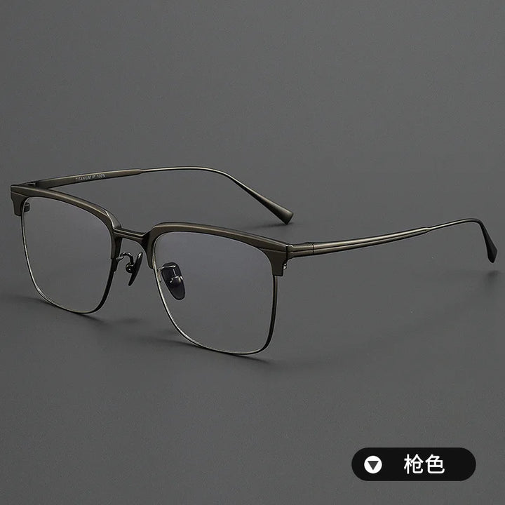 Zirosat Men's Full Rim Square Titanium Acetate Eyeglasses 190531