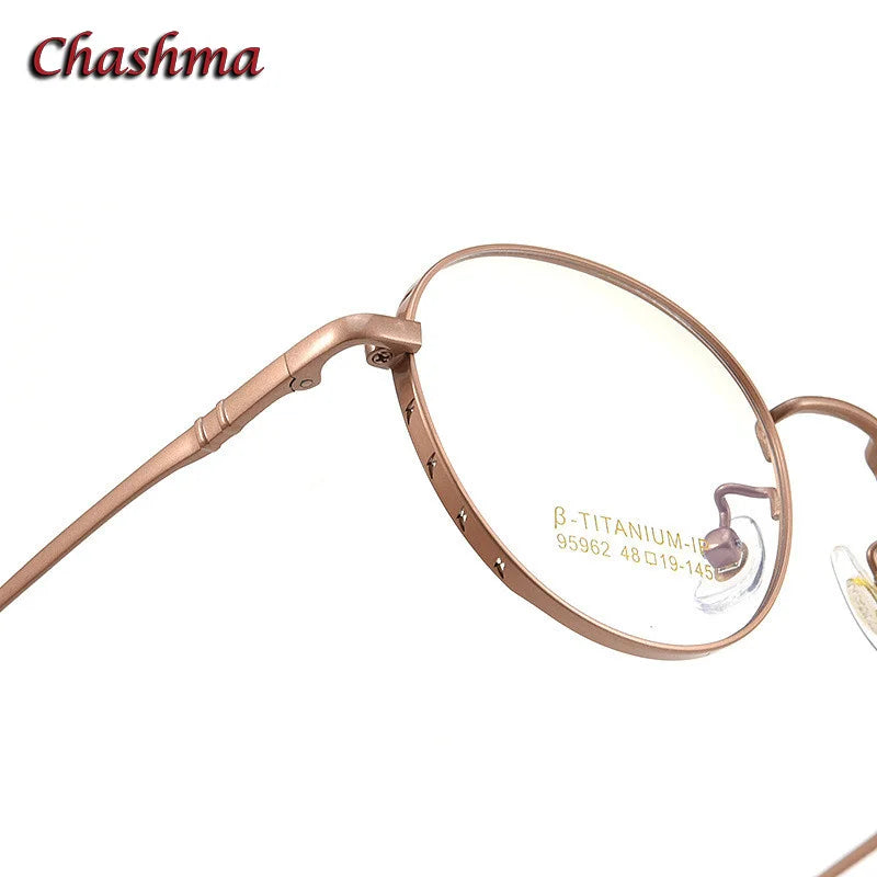 Chashma Ochki Unisex Full Rim Small Round Titanium Eyeglasses 95962 Full Rim Chashma Ochki   
