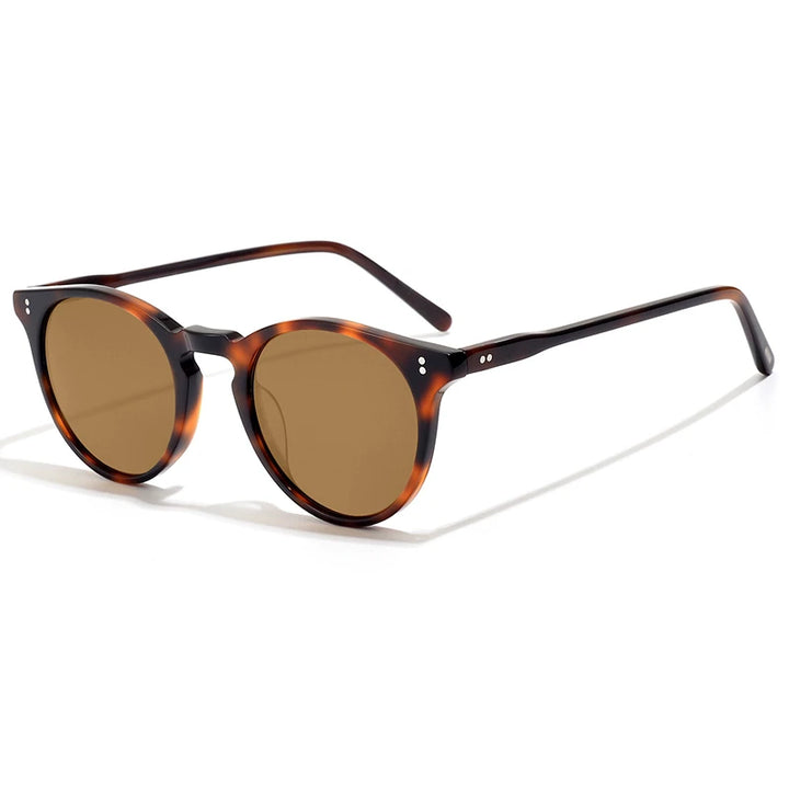 Black Mask Full Rim Round Acetate Polarized Sunglasses 605183
