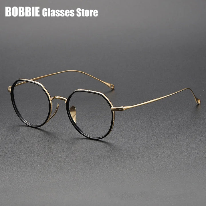 Bobbie Women's Full Rim Flat Top Oval Acetate Titanium Eyeglasses 731067