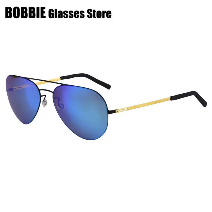 Bobbie 800116 Women’s Double Bridge Full Rim Oval Titanium Sunglasses FuzWeb