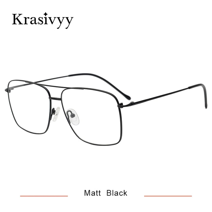 Krasivyy Women's Full Rim Square Double Bridge Titanium Eyeglasses 316051