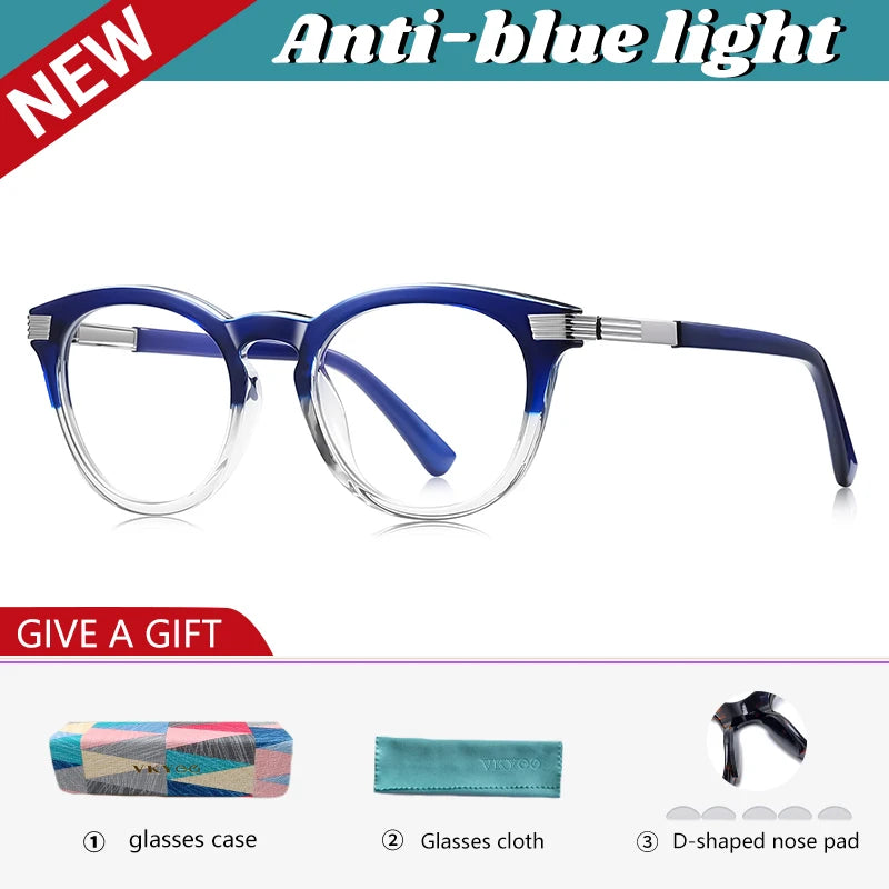 Vicky Unisex Full Rim Round TR90 Blue Light Prescription Eyeglasses PFD2329 - view 11