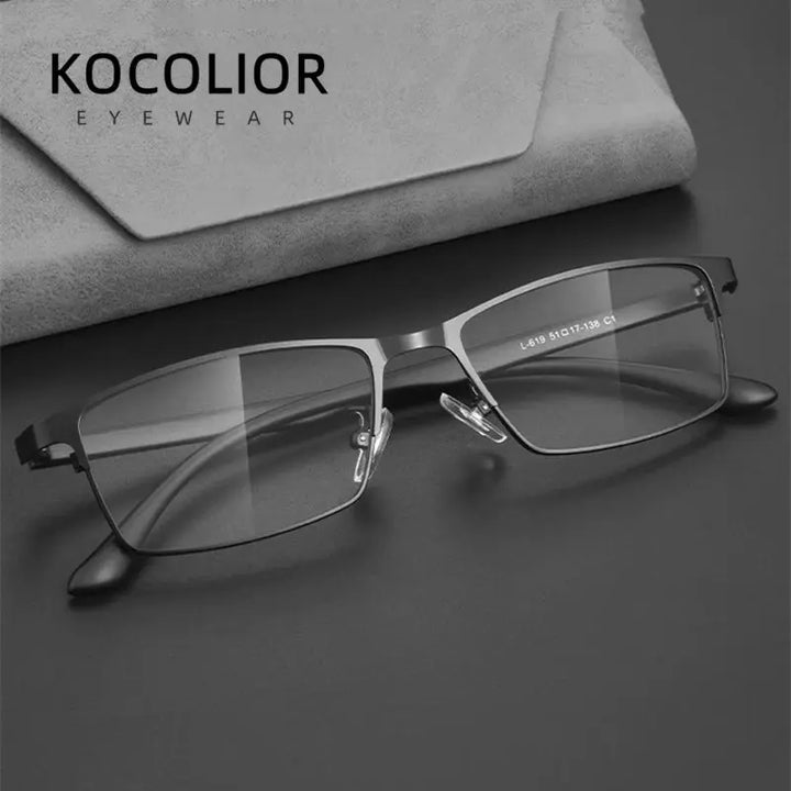 Kocolior 619474 Unisex Full Rim Square Brow Line Alloy Frames — view 1 | Kocolior at FuzWeb