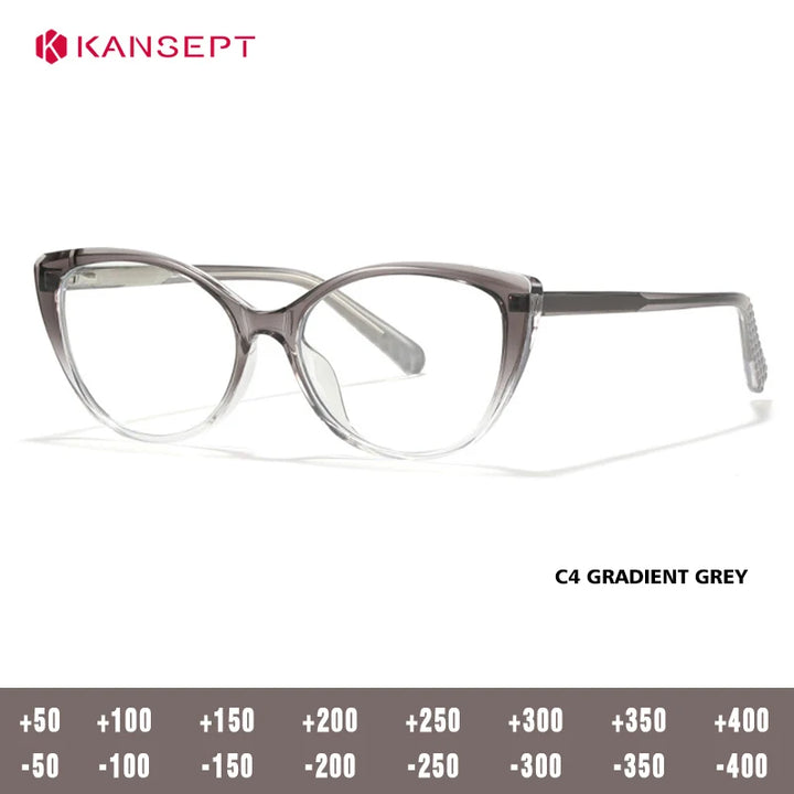 Kansept Women's Full Rim Cat Eye Tr 90 Alloy Reading Glasses 27013