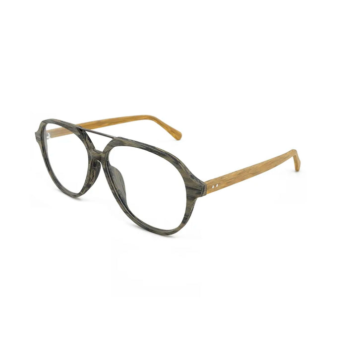 Hdcrafter Unisex Full Rim Oval Acetate Titanium Double Bridge Frames 603200 — view 4 | Hdcrafter Eyeglasses at FuzWeb