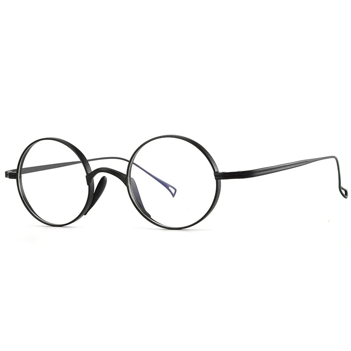 Bclear Unisex Full Rim Round Titanium Eyeglasses 1021 Full Rim Bclear black  