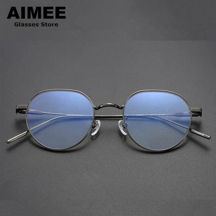 Aimee Women's Full Rim Round Titanium Eyeglasses 50138