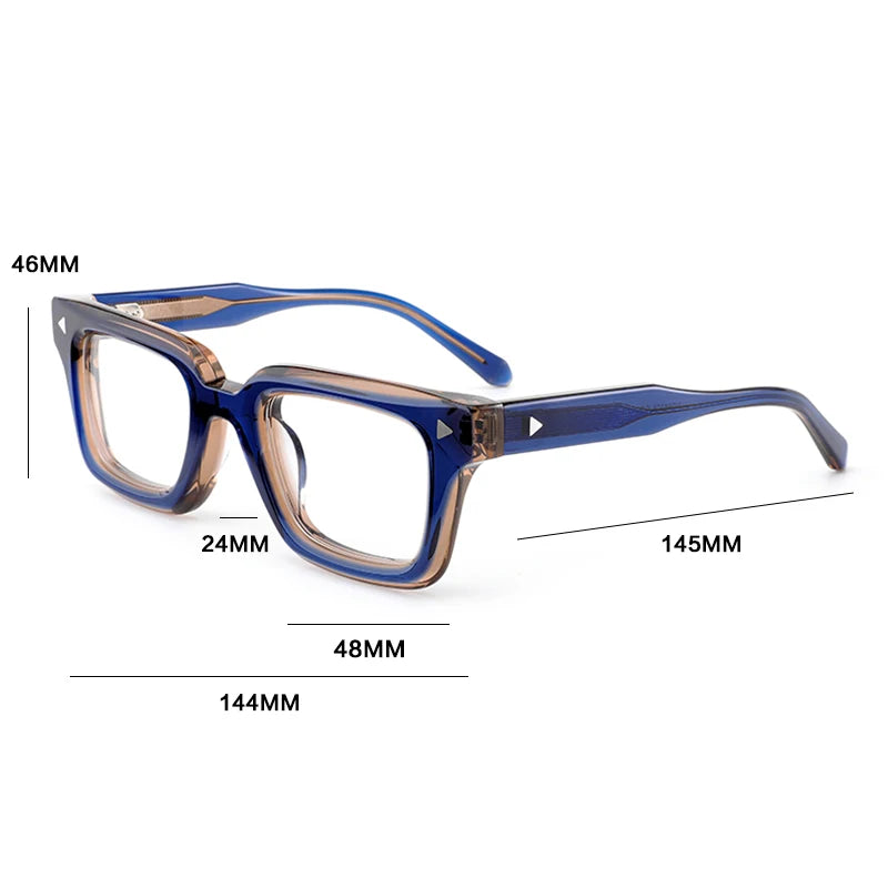 Gatenac Unisex Full Rim Square Brow Line Acetate Reading Glasses 66308