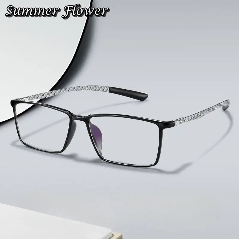 Summer Flower Women's Full Rim Square Tr 90 Titanium Eyeglasses 32135