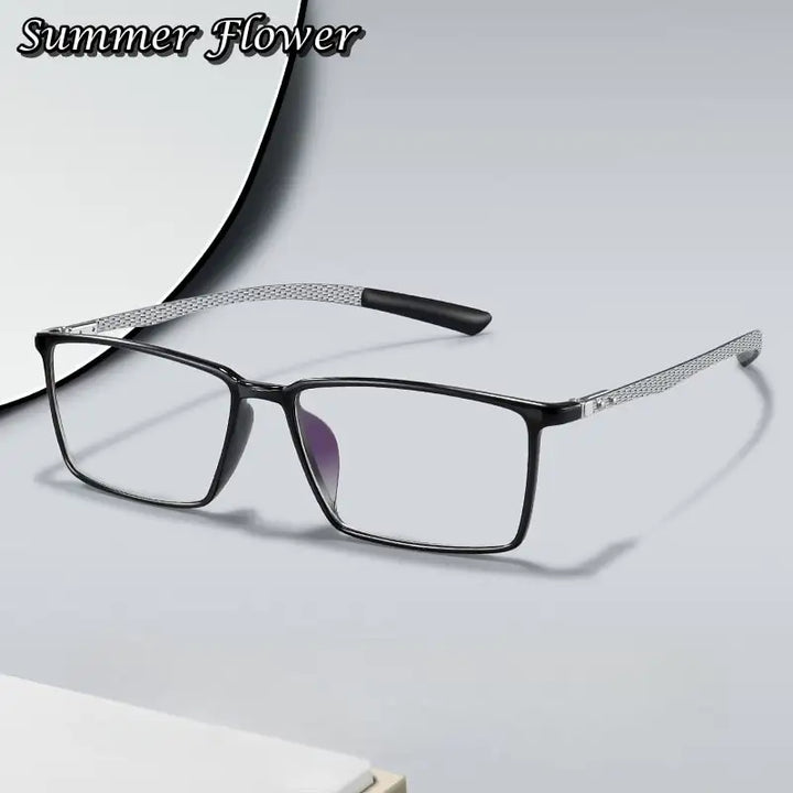 Summer Flower Women's Full Rim Square Tr 90 Titanium Eyeglasses 32135