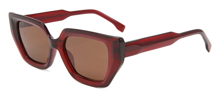 Esnbie Women Full Rim Cat Eye Acetate Polarized Sunglasses 23SA069-1
