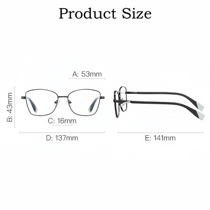 Yimaruili Women's Full Rim Square Cat's Eye Alloy Eyeglasses Y3010 Full Rim Yimaruili Eyeglasses   