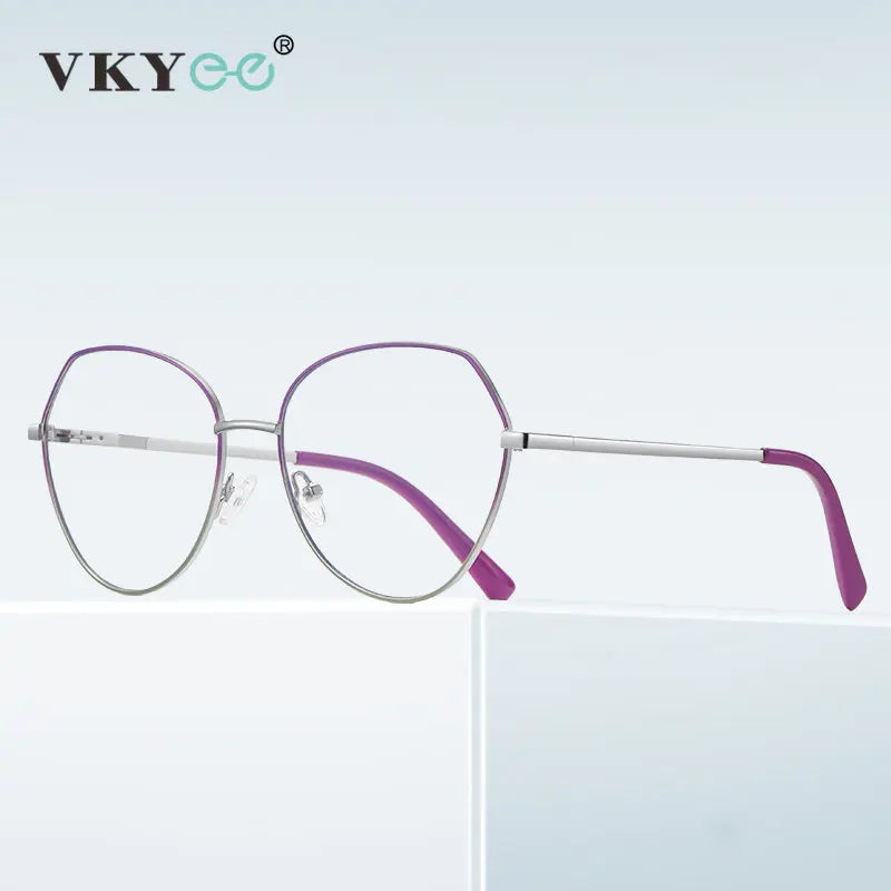 Vicky Women's Full Rim Oval Polygon Stainless Steel Reading Glasses 3095 Reading Glasses Vicky   