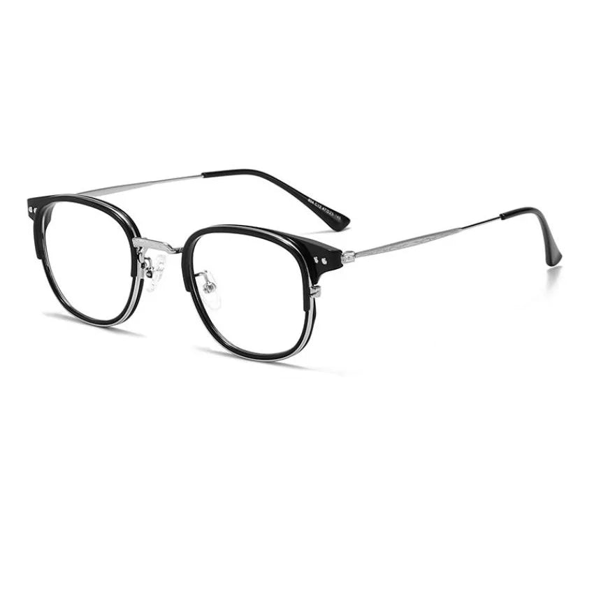 Cubojue Unisex Full Rim Square Tr 90 Titanium Reading Glasses 71406