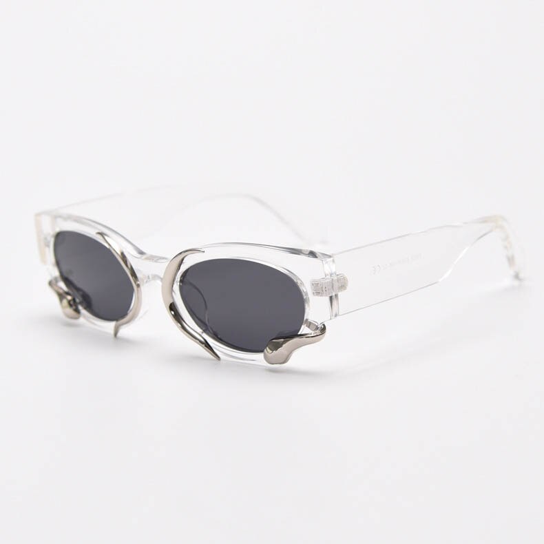 CCSpace Unisex Full Rim Oval Cat Eye Tr 90 Polarized Sunglasses 55797 Sunglasses CCspace Sunglasses Clear 55797 