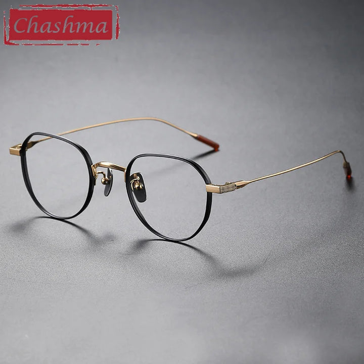 Chashma Ochki Women's Full Rim Flat Top Oval Titanium Eyeglasses 84803 Full Rim Chashma Ochki   