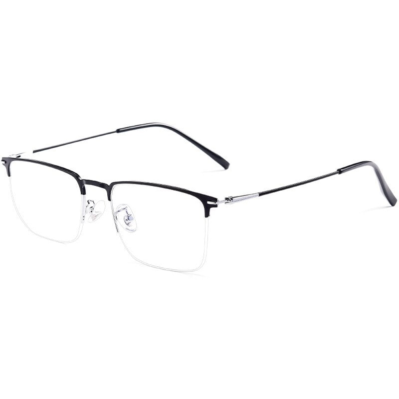 Yimaruili Men's Semi Rim Square Alloy Eyeglasses 0608 Semi Rim Yimaruili Eyeglasses   