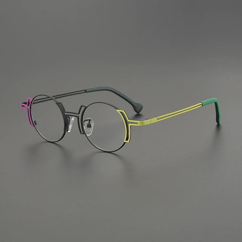 Gatenac Women's Full Rim Round Titanium Eyeglasses G85858