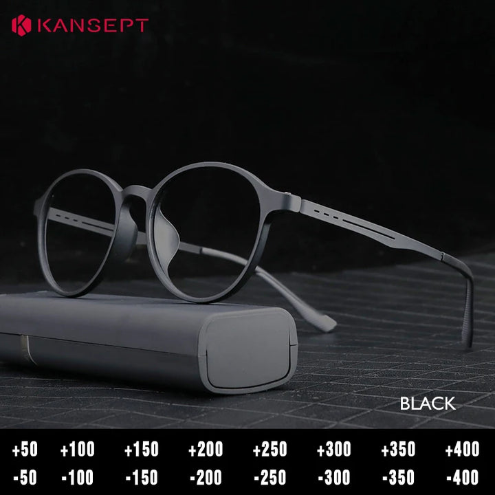 Kansept Women's Full Rim Round Tr 90 Titanium Reading Glasses 472013