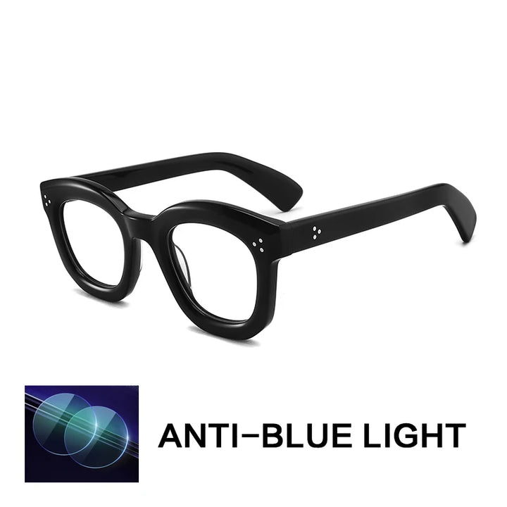 Gatenac Unisex Full Rim Flat Top Oval Acetate Reading Glasses G62207