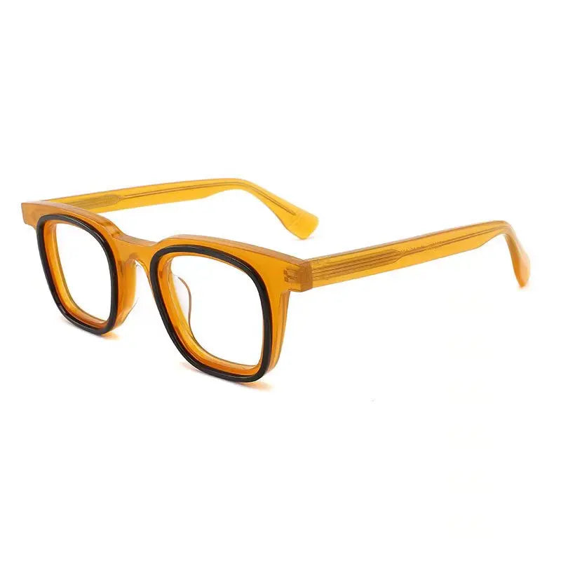 Hewei Unisex Full Rim Square Thick Acetate Eyeglasses 2296 Full Rim Hewei orange  