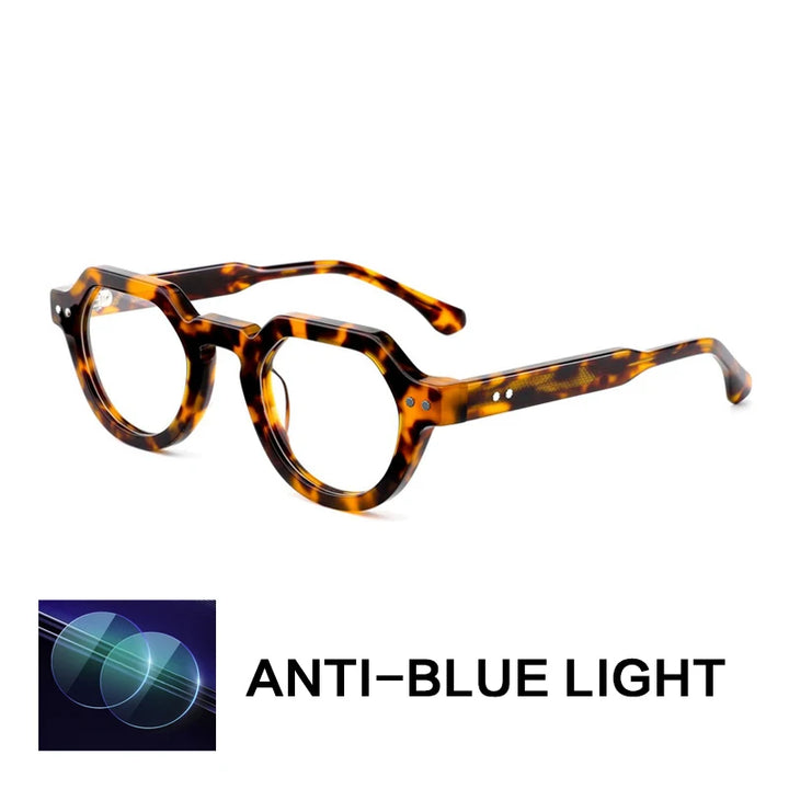 Gatenac Unisex Full Rim Flat Top Oval Acetate Reading Glasses G66311