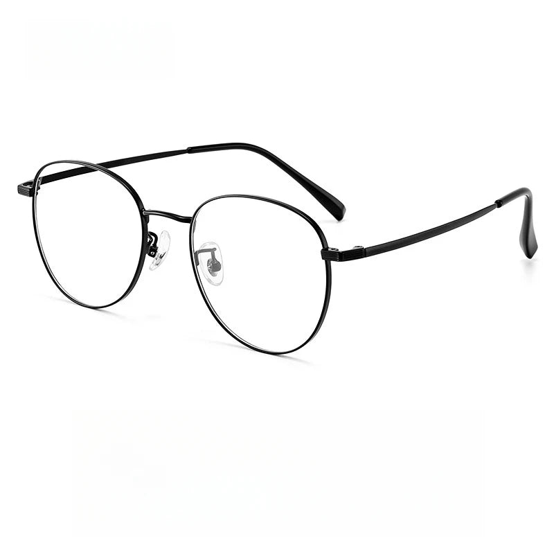 Yimaruili Unisex Full Rim Oval Square Titanium Eyeglasses Y8901 Full Rim Yimaruili Eyeglasses Black  