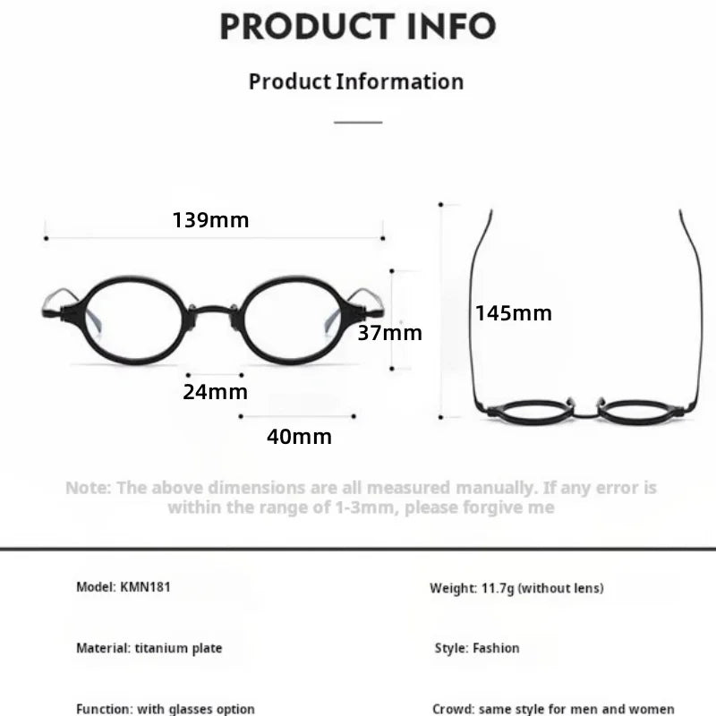 Momoja Women's Full Rim Round Titanium Acetate Eyeglasses 722181