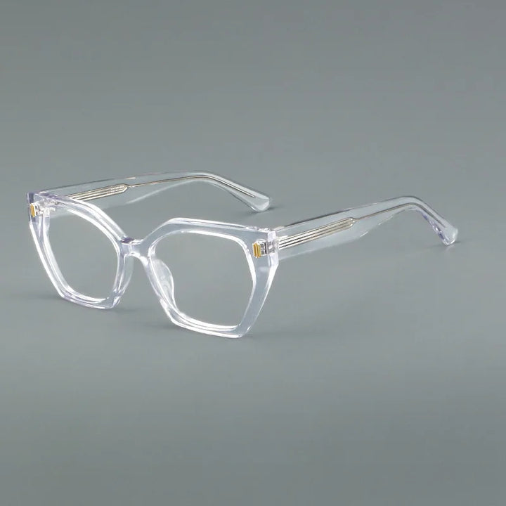 Hewei Women's Full Rim Polygon Square Acetate Temple Eyeglasses 88030