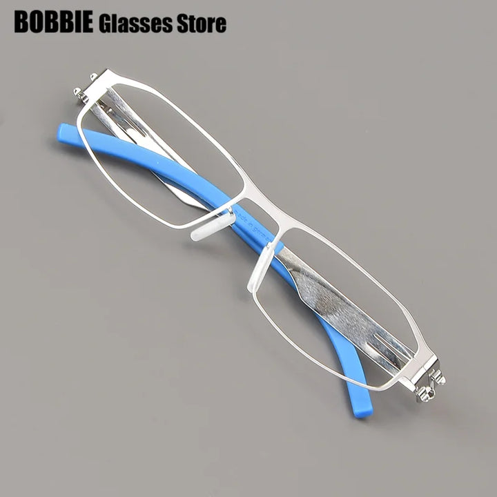 Bobbie Unisex Full Rim Small Square Screwless Steel Eyeglasses 541830