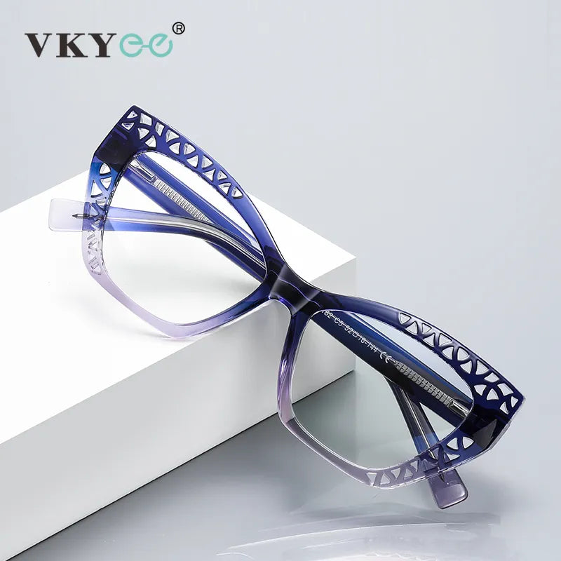 Vicky Women's Full Rim Square Cat Eye Tr 90 Alloy Reading Glasses 2182 Reading Glasses Vicky   