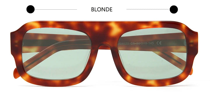 Esnbie Unisex Full Rim Square Acetate Sunglasses 240201