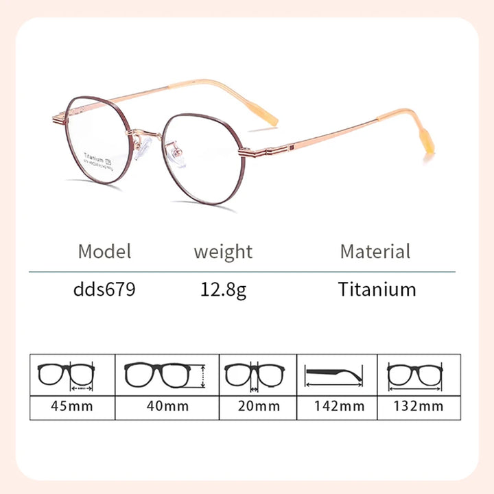 KatKani Unisex Full Rim Flat Top Polygon Alloy Eyeglasses 67918 Full Rim KatKani Eyeglasses   