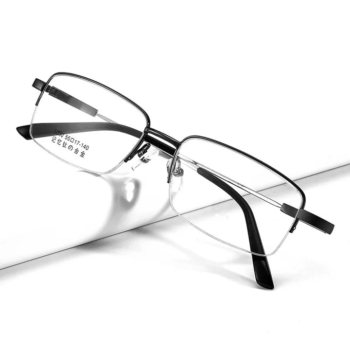 Gmei Optical 5030 unisex semi-rimless titanium alloy prescription eyeglasses