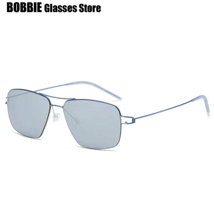 Bobbie Unisex Full Rim Square Double Bridge Titanium Sunglasses 820867
