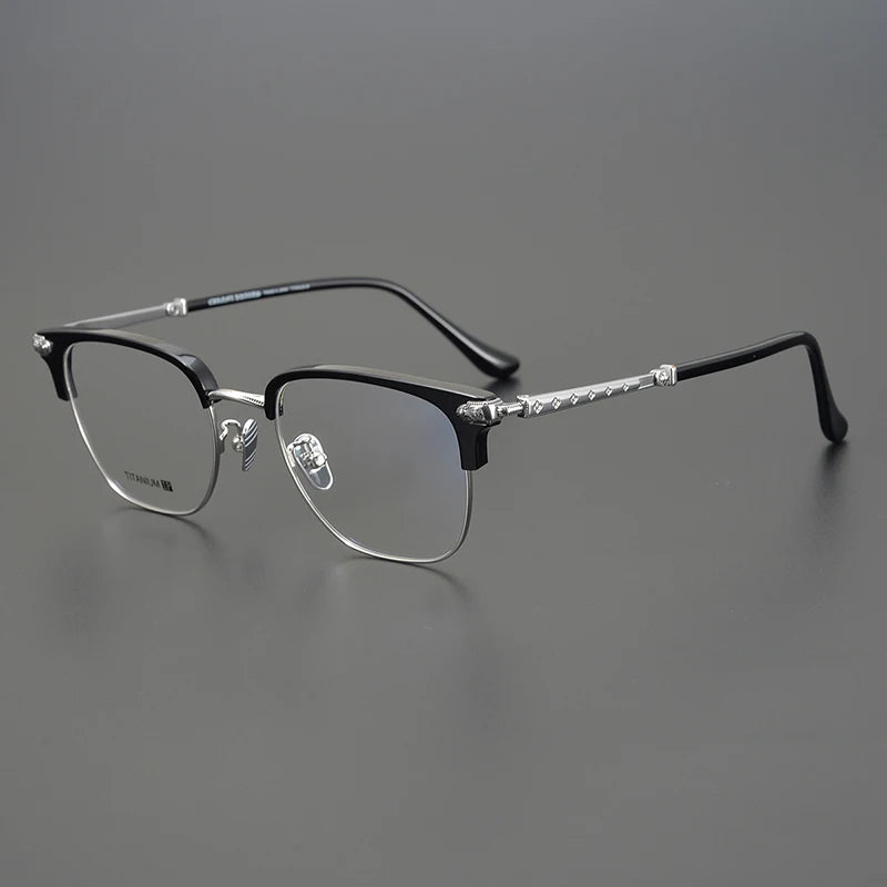 Nobler Unisex Full Rim Square Acetate Titanium Eyeglasses 5170 Full Rim Nobler C4  