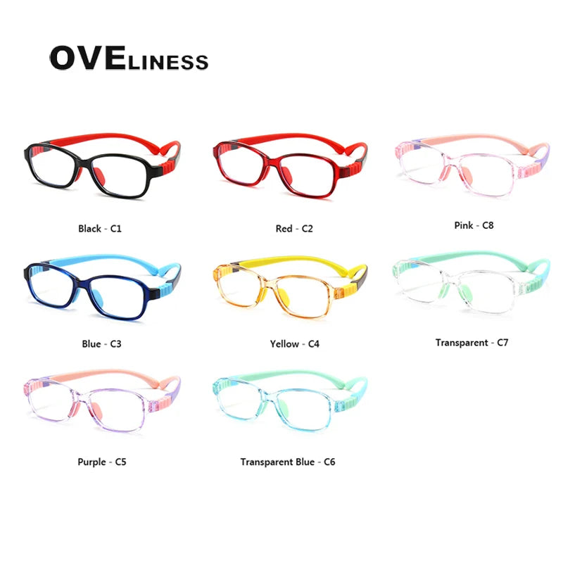 Oveliness Youth Unisex Full Rim Square Tr 90 Titanium Eyeglasses 91027 Full Rim Oveliness   