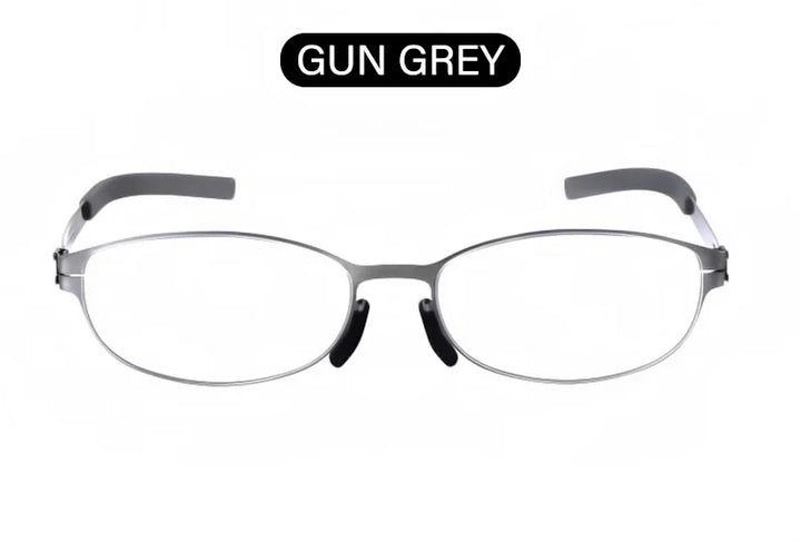 Aimee Women's Full Rim Oval Screwless Stainless Steel Eyeglasses 2003 Full Rim Aimee Gun grey color  