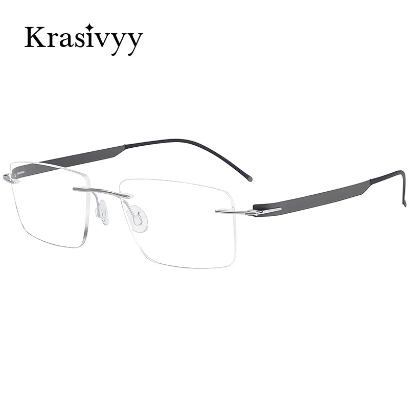 Krasivyy Unisex Rimless Square Screwless Titanium Eyeglasses 55017