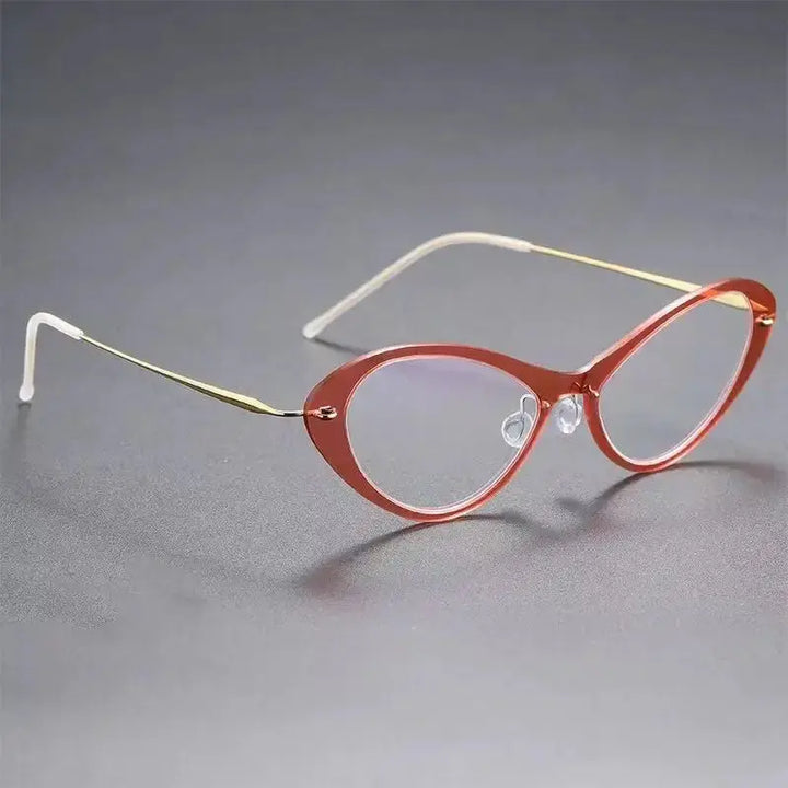 Aimee Full Rim 655000 Women’s Hybrid Titanium &amp; Acetate Oval Frames FuzWeb