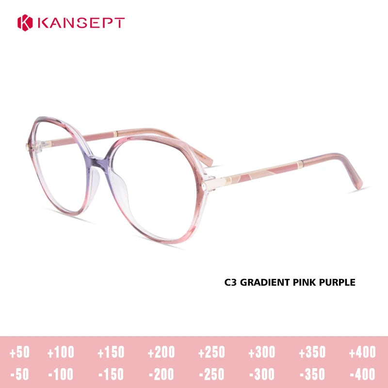 Kansept Women's Full Rim Oval Square Tr 90 Alloy Reading Glasses 712076