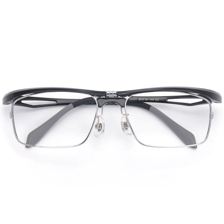 Muzz 9807 unisex flip up square alloy prescription eyeglasses — view 5