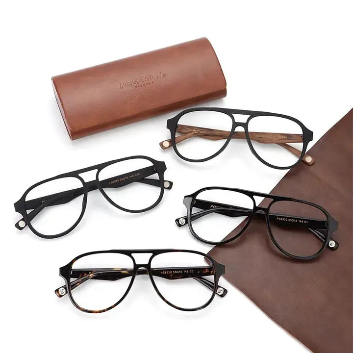 Hdcrafter Unisex Full Rim Double Bridge Oval Acetate Frames 892000 — view 1 | Hdcrafter Eyeglasses at FuzWeb