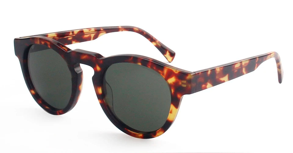 Esnbie Unisex Full Rim Oval Round Acetate Sunglasses 241001